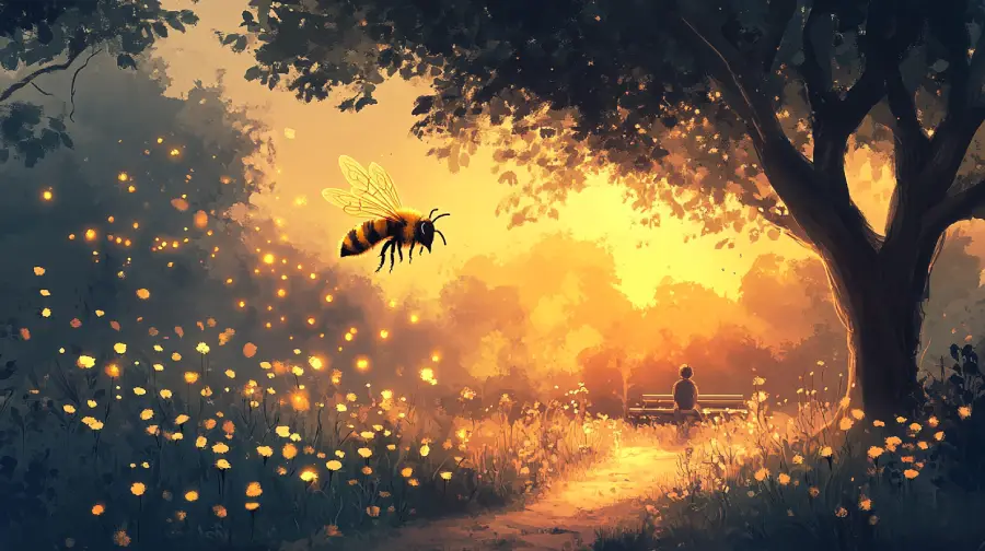 The Bee Who Lost Her Hive – But found her place in a garden of wildflowers