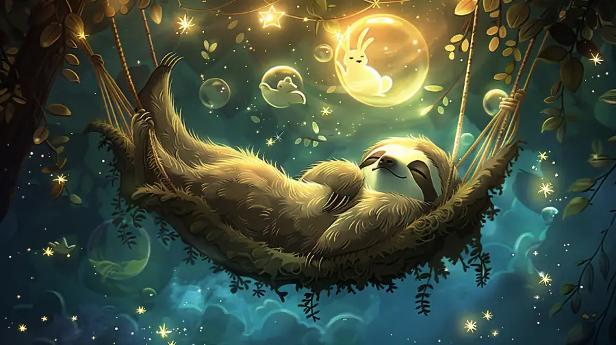 The Sleepy Sloth’s Dream – A Gentle Bedtime Story About Nighttime Wonders and Starry Adventures