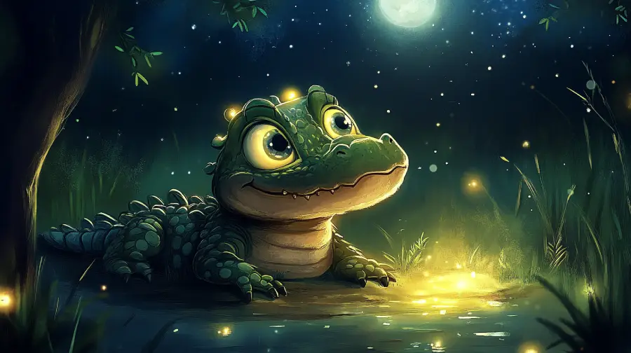 The Crocodile Who Counted Moonbeams – One Glow at a Time to Drift Off