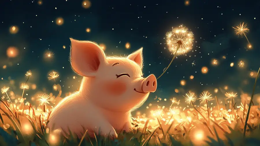 The Piglet Who Wished on a Dandelion – A Sweet Bedtime Tale About Wishes, Wind, and Gentle Dreams