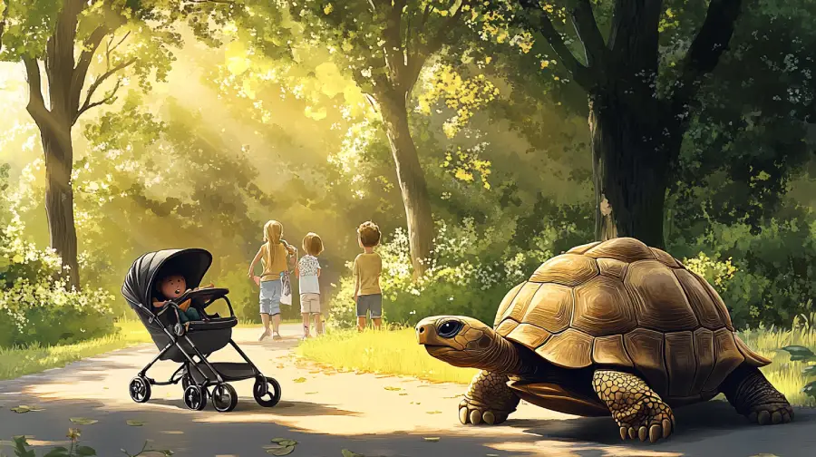 Tank the Tortoise’s Traffic Stop – How a Slow,Moving Pet Saved a Stroller from the Street