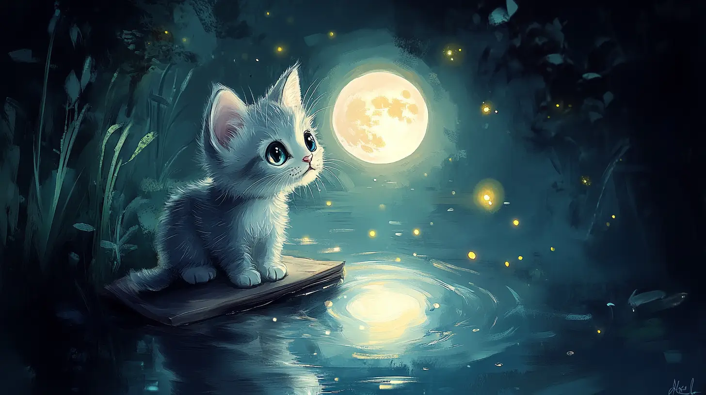 The Moonlit Meow – A Kitten’s Nighttime Adventure