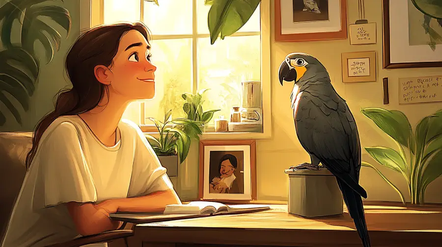 The Parrot Who Taught Me to Speak Kindly – A Gentle Story About Self-Talk, Echoes, and Emotional Growth