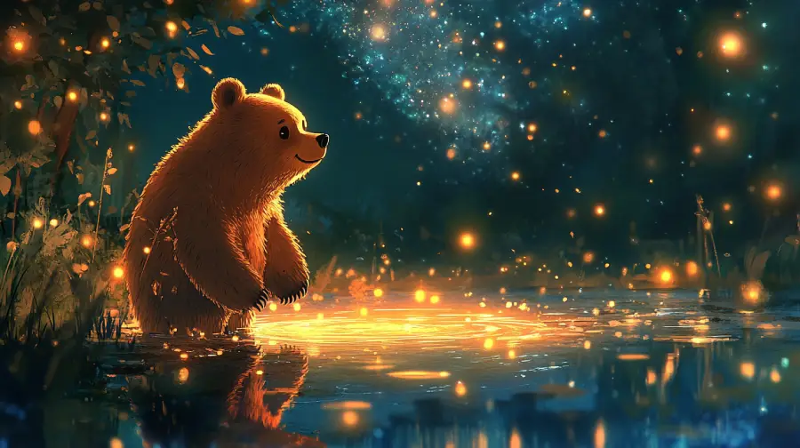 The Bear Who Drank Warm Star Milk – A Gentle Bedtime Tale About Nightlight, Wonder, and Cozy Sleep