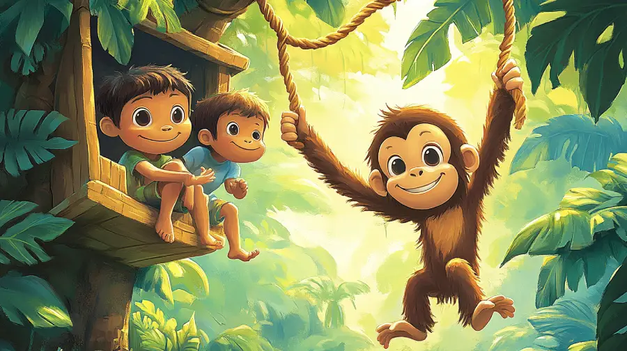 Gumbo the Gibbon’s Swing Save – How a Clever Jungle Hero Helped Kids Escape a Broken Rope in Time
