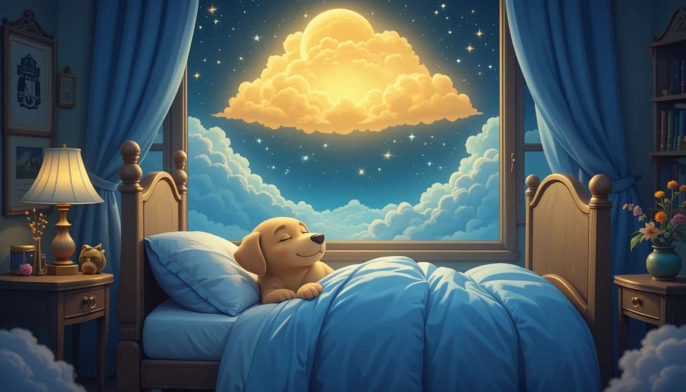 The Dog’s Dreamland Adventures – How Max the Golden Retriever Explores Cotton Candy Clouds and Rainbow Rivers in His Sleep