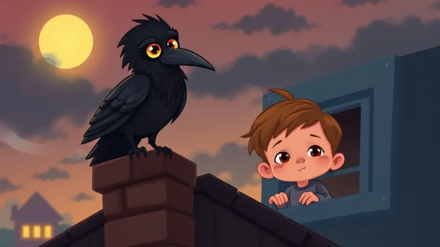 The Crow Who Told Bedtime Riddles – A Kids’ Tale About Kip and His Midnight Mind Games