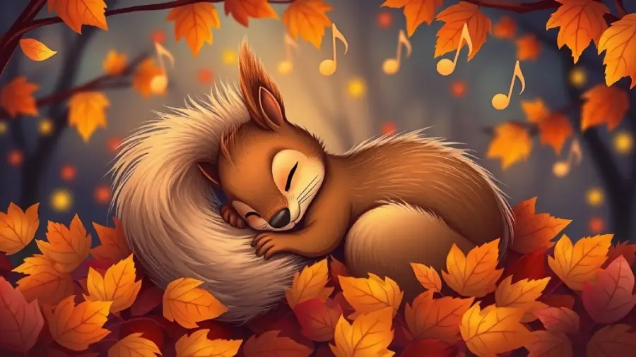 The Squirrel Who Danced with Falling Leaves – How Tilly Taught the Forest to Fall Asleep with Joy