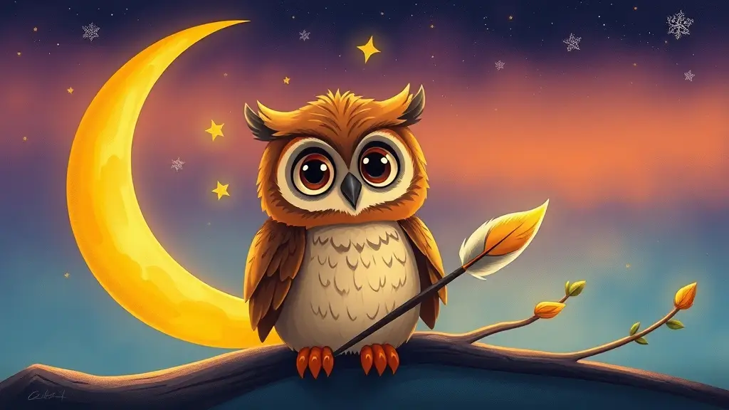 The Owl Who Painted Moon Smiles – How Orla Gave Sleep a Gentle Curve in the Sky
