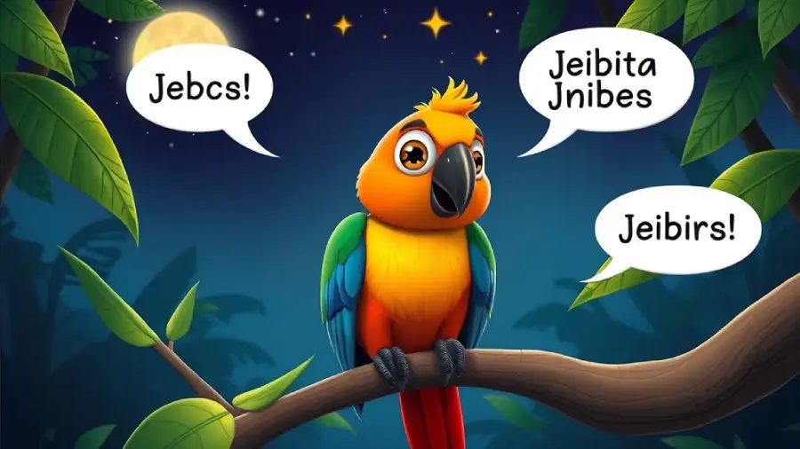 The Parrot Who Spoke Only in Rhymes at Night – A Jungle Riddle Adventure for Kids