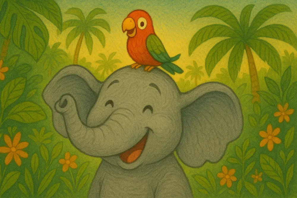 The Elephant and His Parrot Pal