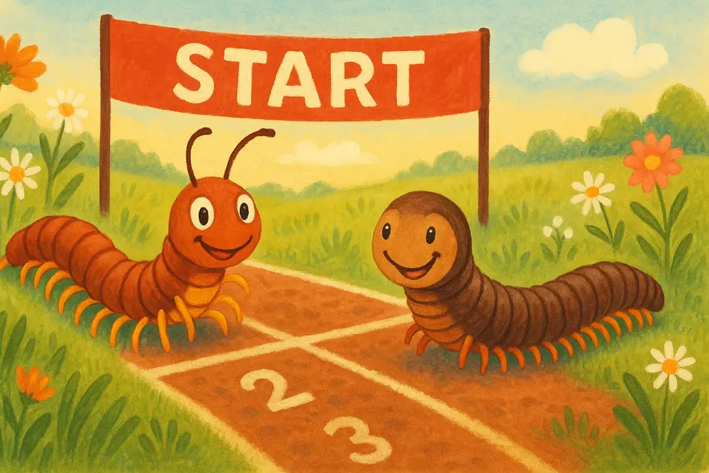 The Centipede and the Millipede Race