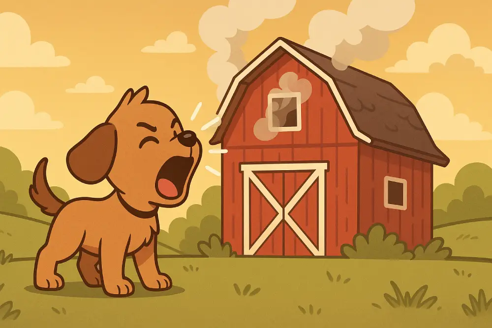The Brave Puppy and the Fire