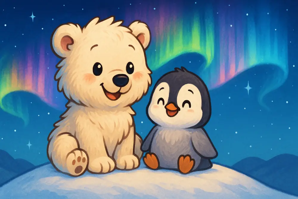 Penny the Penguin and Boris the Polar Bear’s Snowy Surprise